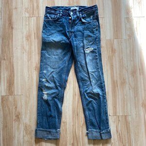 Free People We The Free Distressed Vintage Boyfriend Jeans 25